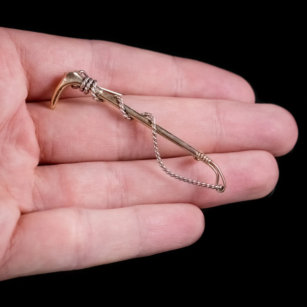 Antique Victorian Riding Brooch 9ct Gold with Box