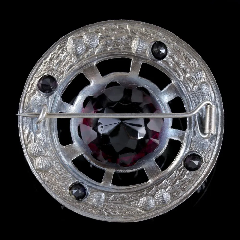 Antique Victorian Scottish Brooch Paste Amethyst Circa 1880