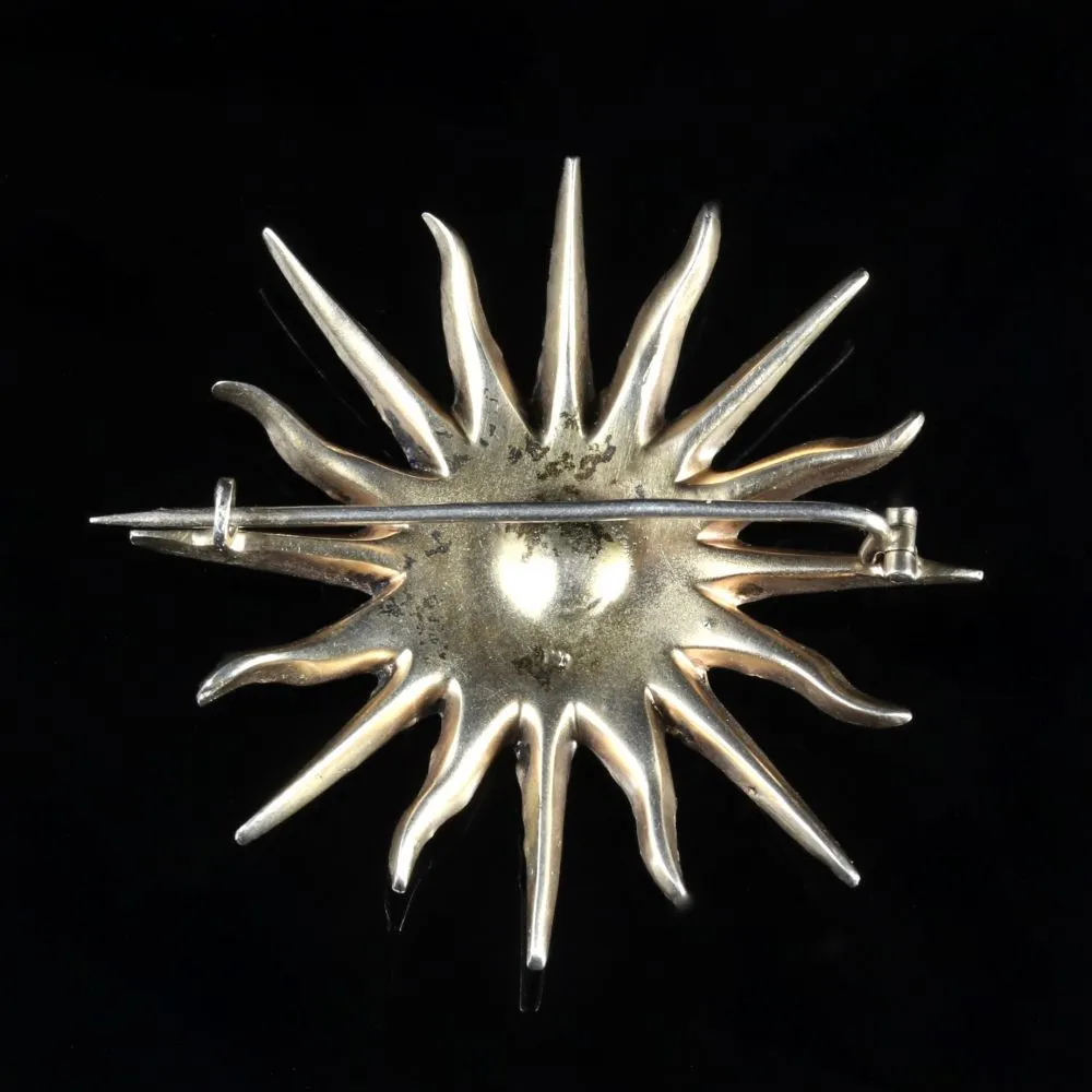 Antique Victorian Silver Star Paste Brooch Circa 1900