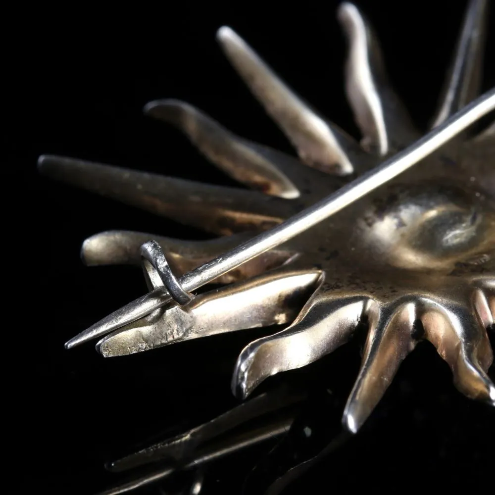 Antique Victorian Silver Star Paste Brooch Circa 1900