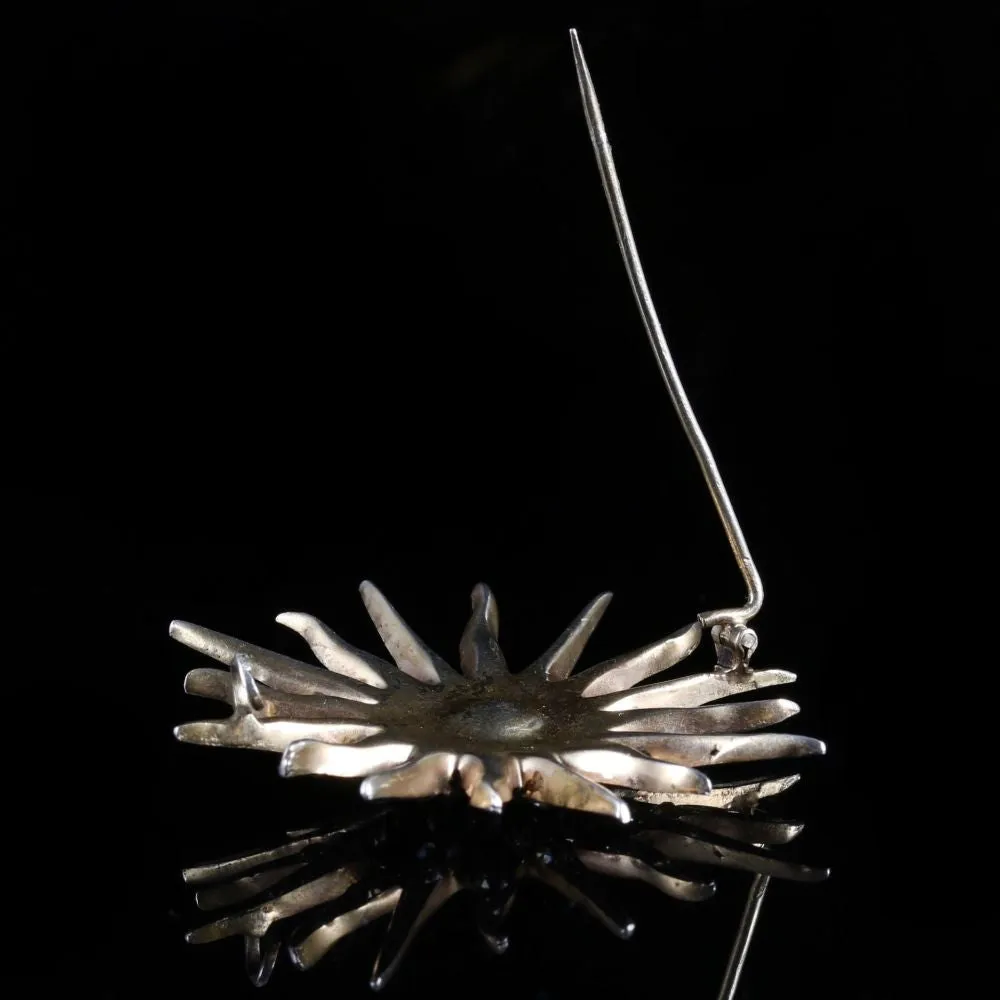 Antique Victorian Silver Star Paste Brooch Circa 1900