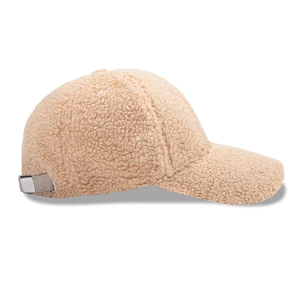 Apricot Korean Style Warm Lamb Wool Baseball Cap 杏色韓版保暖羊羔毛棒球帽 KCHT2236