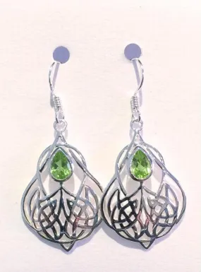 Art Nouveau Floral Style Earrings (Peridot)