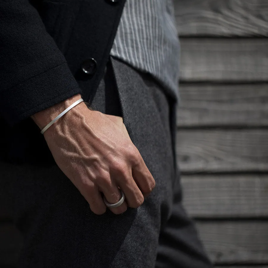 B4 Bancroft blasted silver bracelet