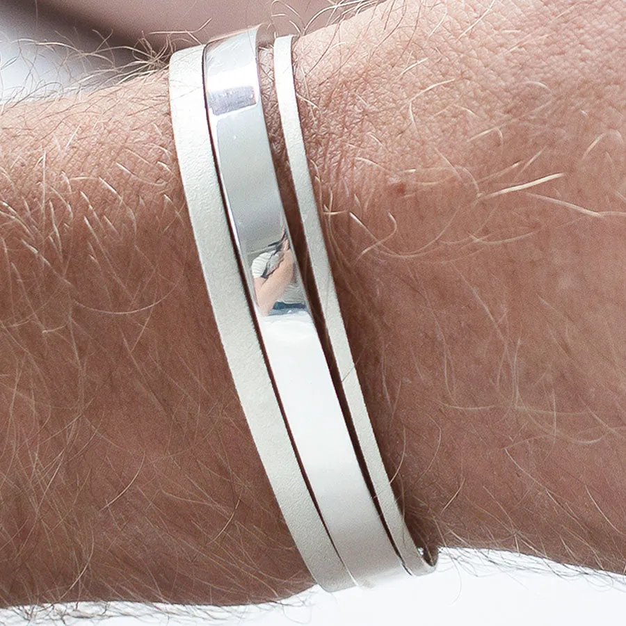 B4 Bancroft blasted silver bracelet