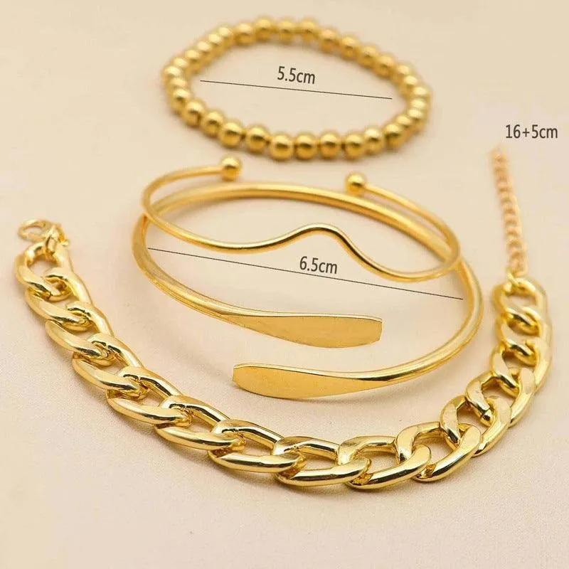 B7.4pcs Simple Plain Bracelet