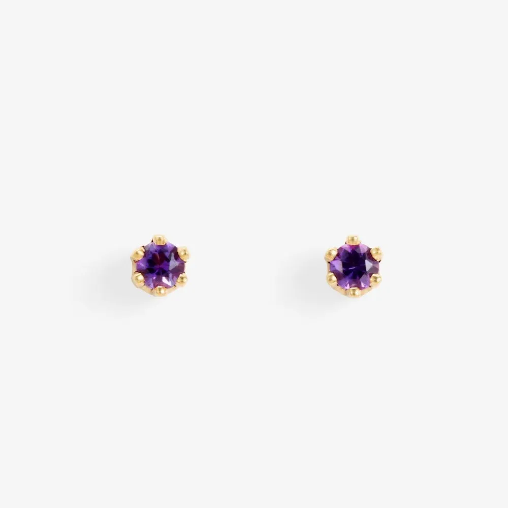 Baby 6 Prong Gemstone Studs
