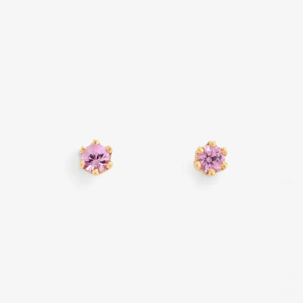 Baby 6 Prong Gemstone Studs
