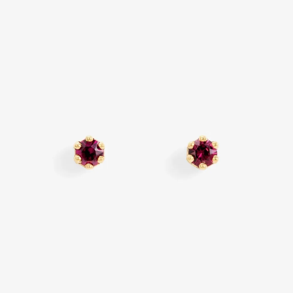 Baby 6 Prong Gemstone Studs