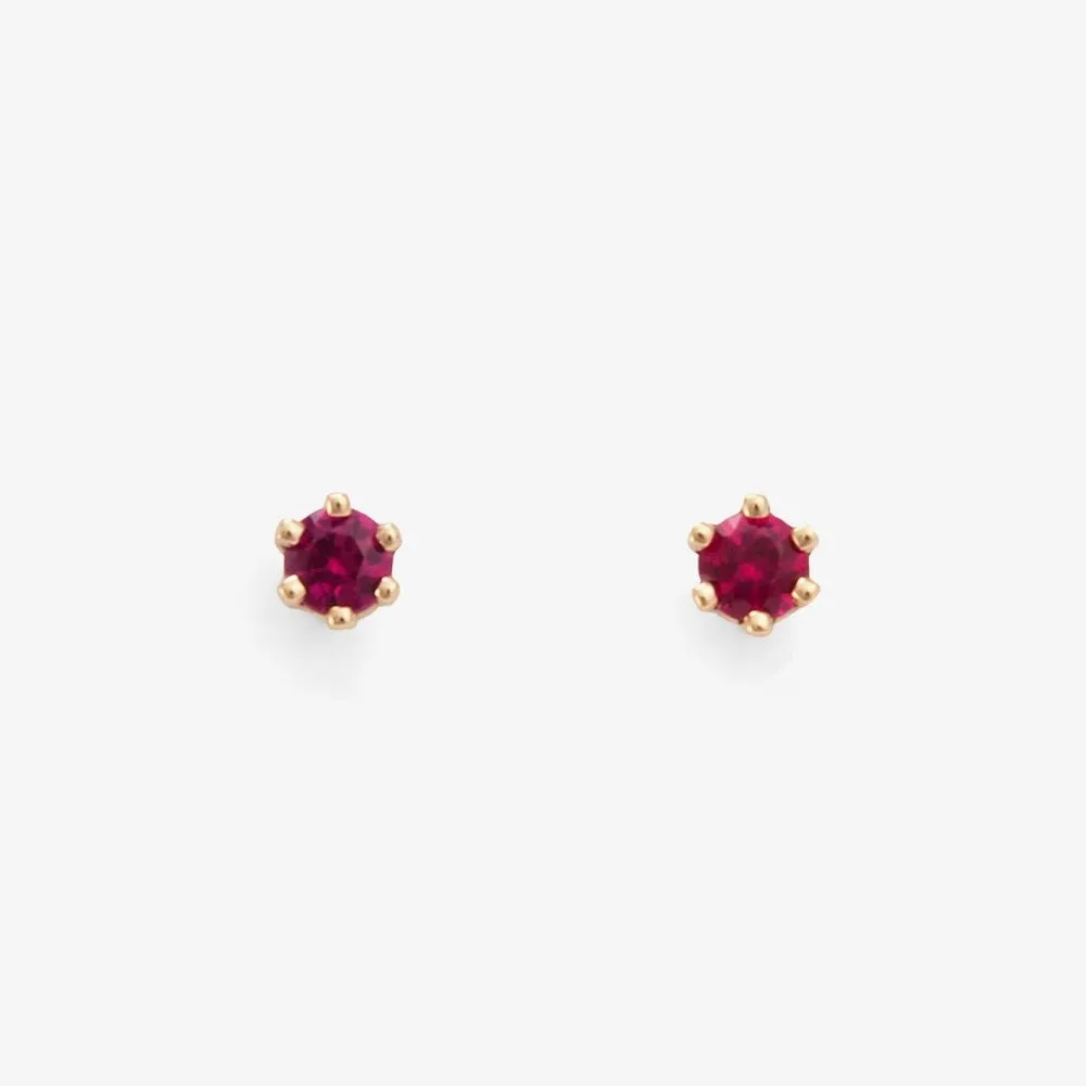 Baby 6 Prong Gemstone Studs