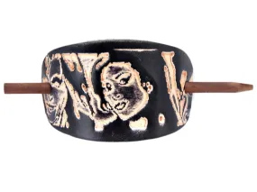 Back To Black Leather Hair Barrette