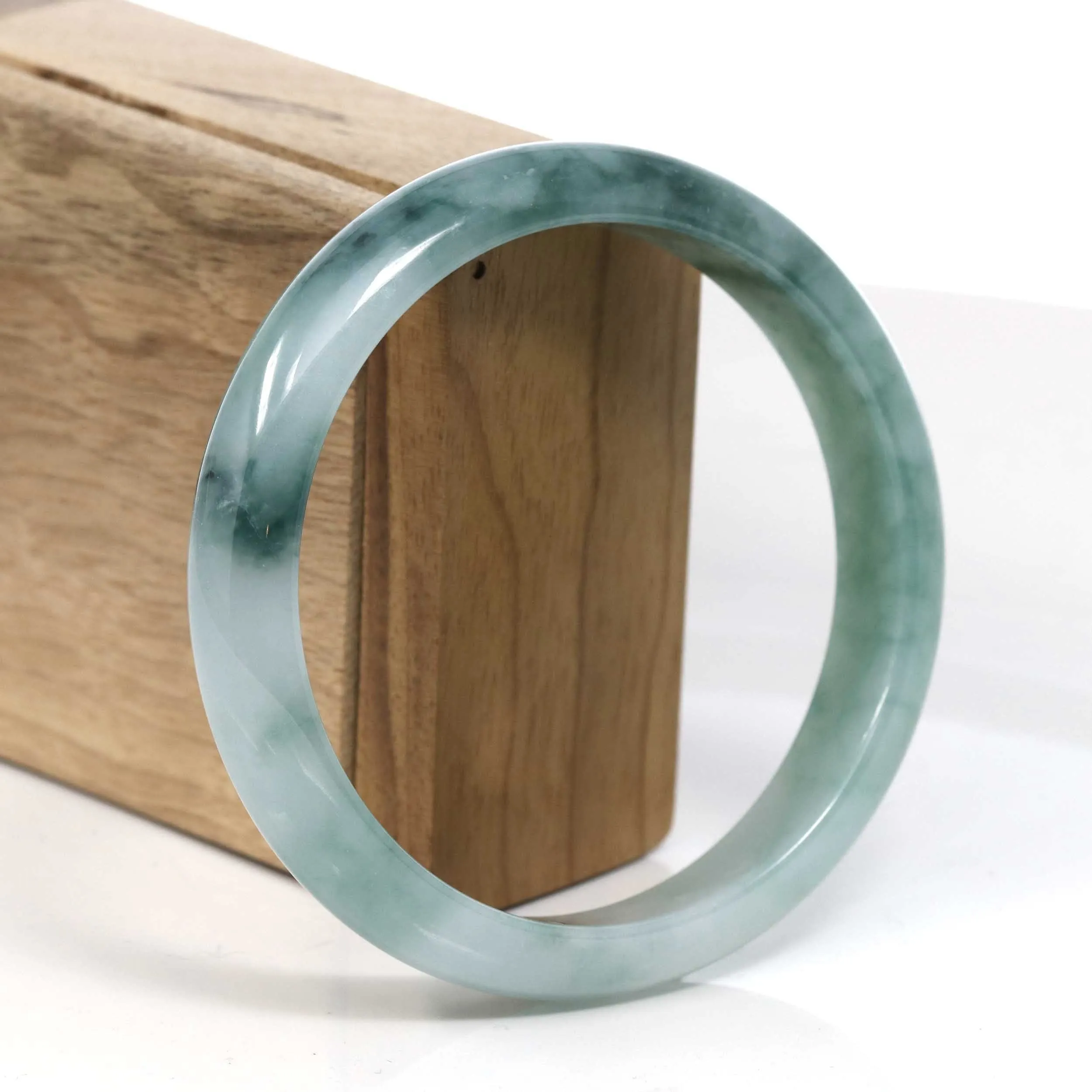 Baikalla Blue Green Classic Real Jadeite Jade Bangle Bracelet (63.30mm) #385