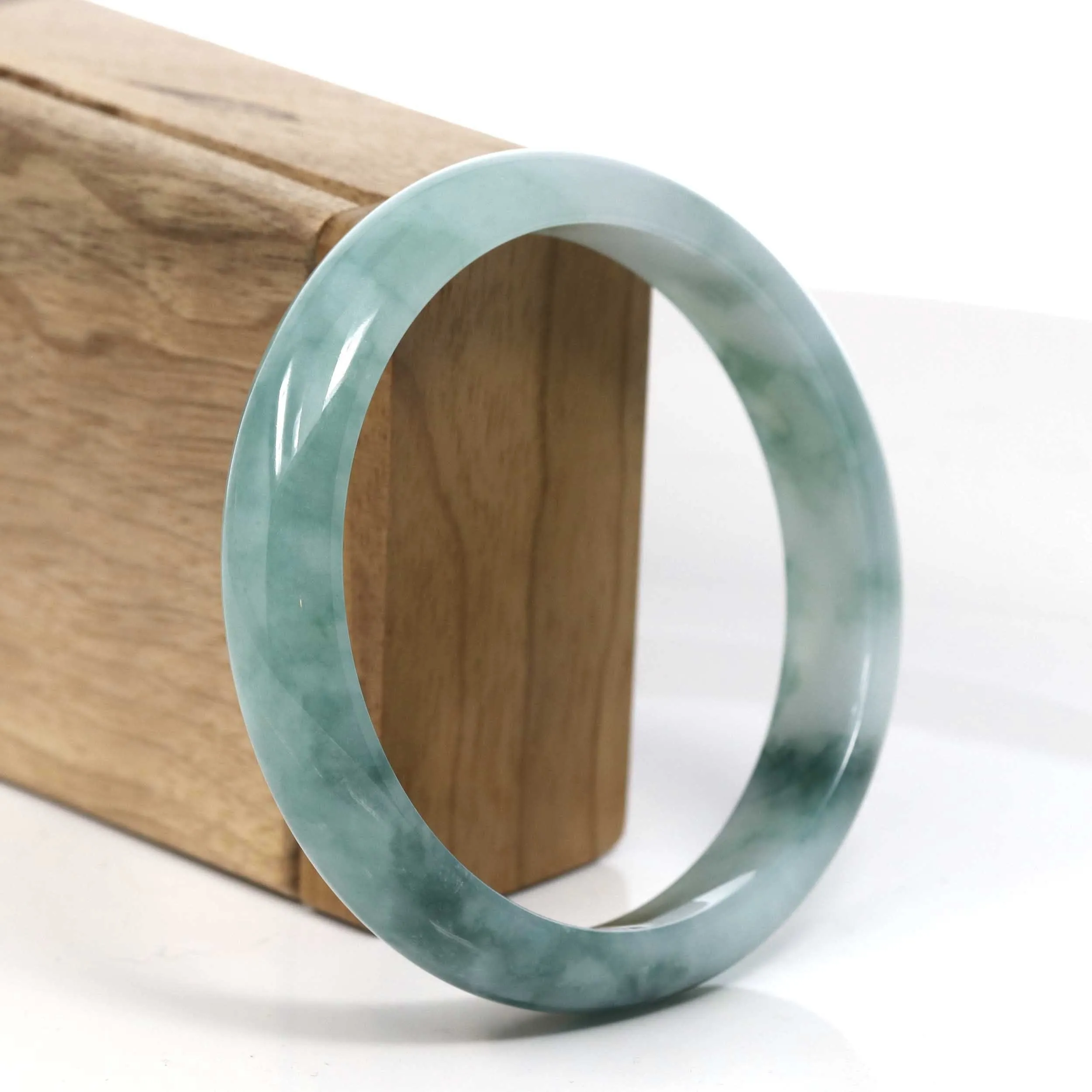 Baikalla Blue Green Classic Real Jadeite Jade Bangle Bracelet (63.30mm) #385