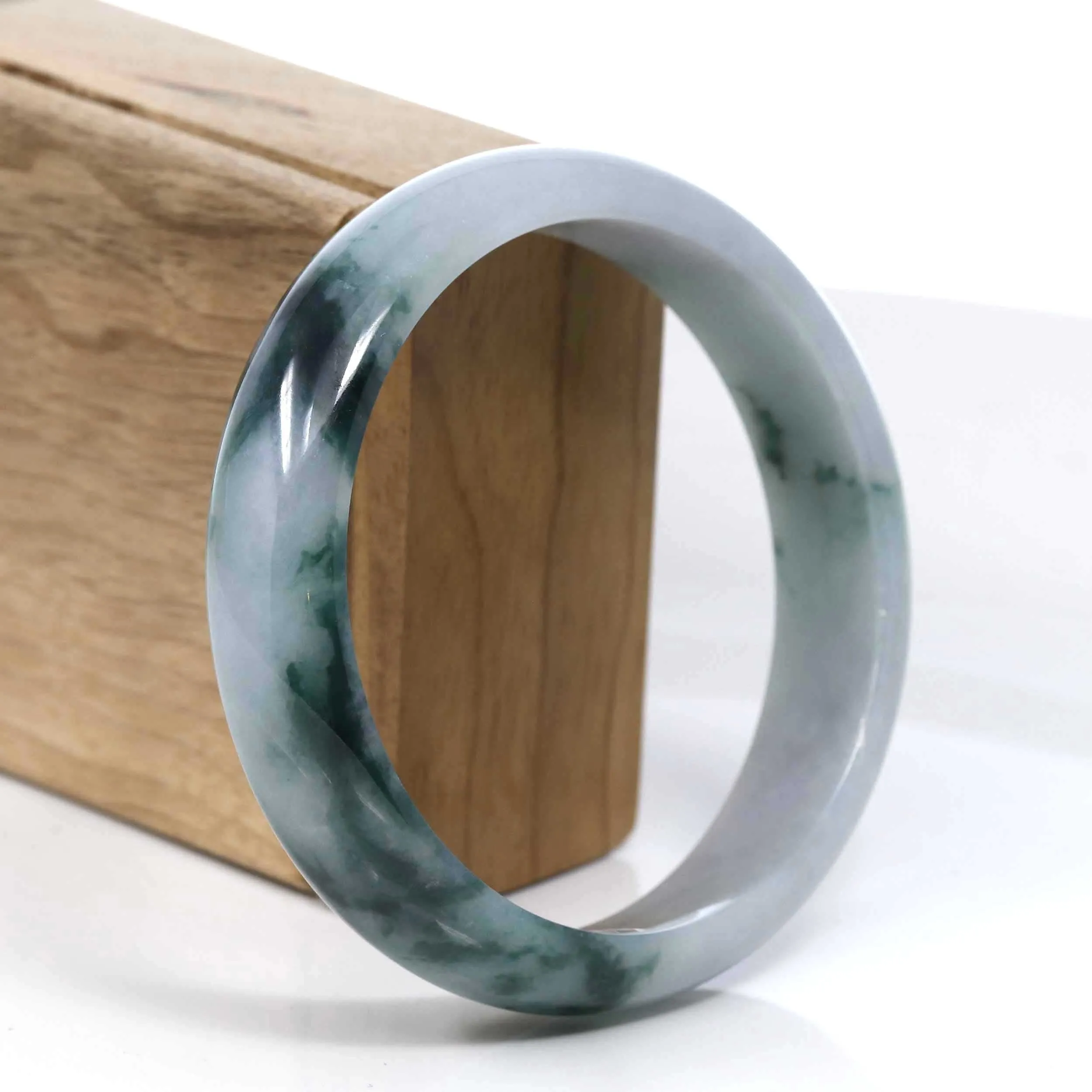 Baikalla Blue-Green Classic Real Jadeite Jade Bangle Bracelet (63.48mm) #395