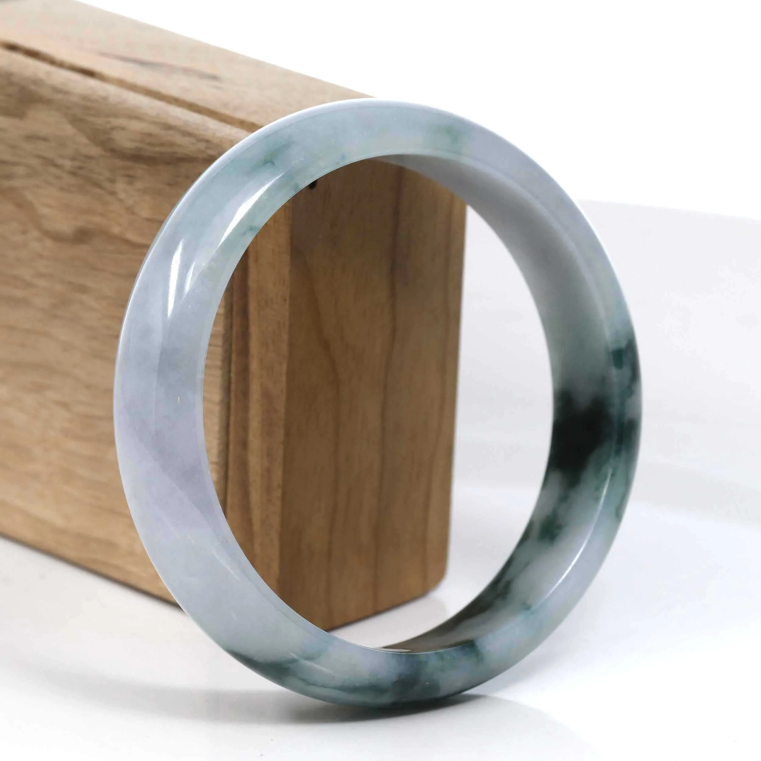 Baikalla Blue-Green Classic Real Jadeite Jade Bangle Bracelet (63.48mm) #395