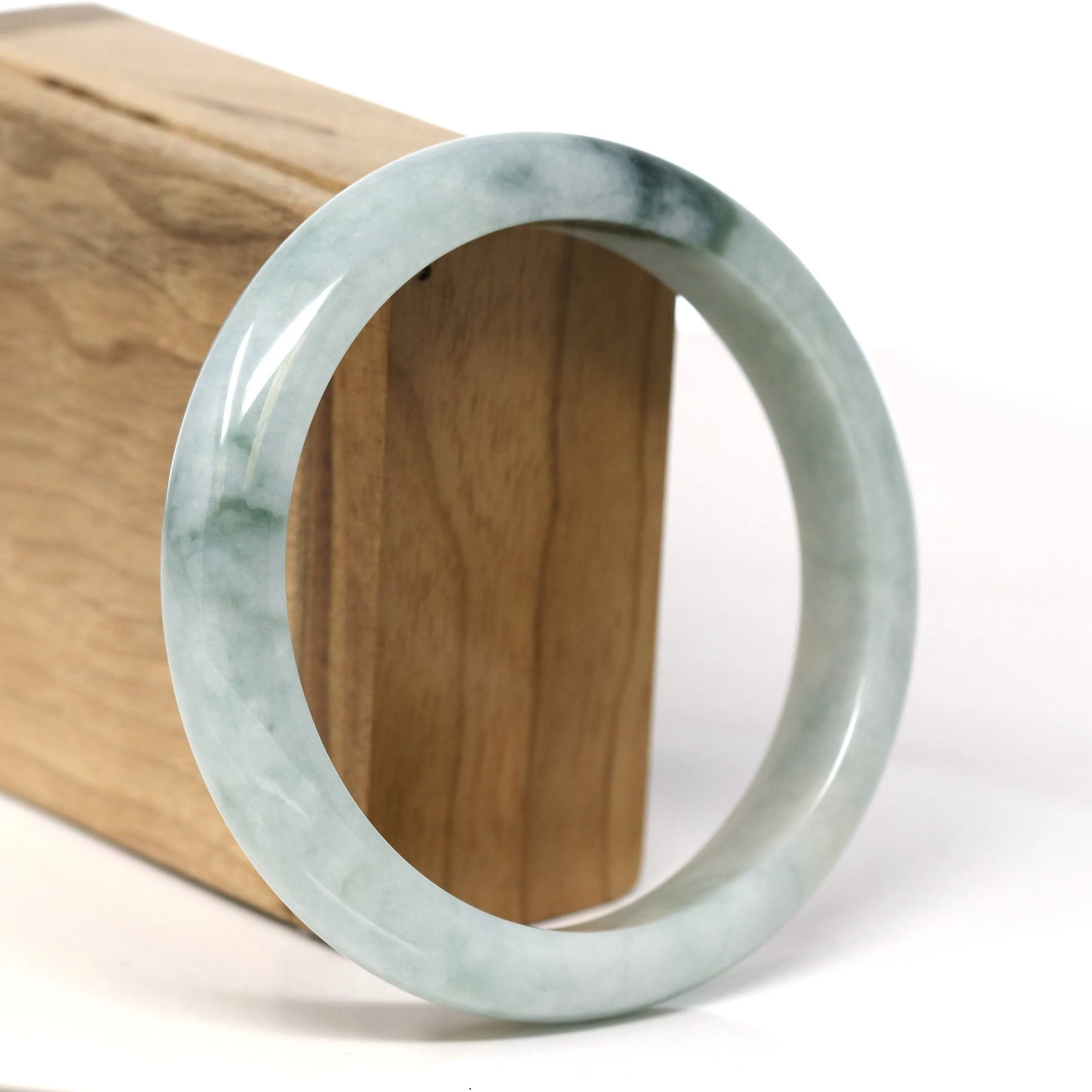 Baikalla Natural Burmese Blue Green Jadeite Jade Bangle Bracelet (62.3mm) #T278