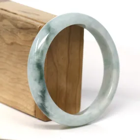 Baikalla Natural Burmese Blue Green Jadeite Jade Bangle Bracelet (62.3mm) #T278