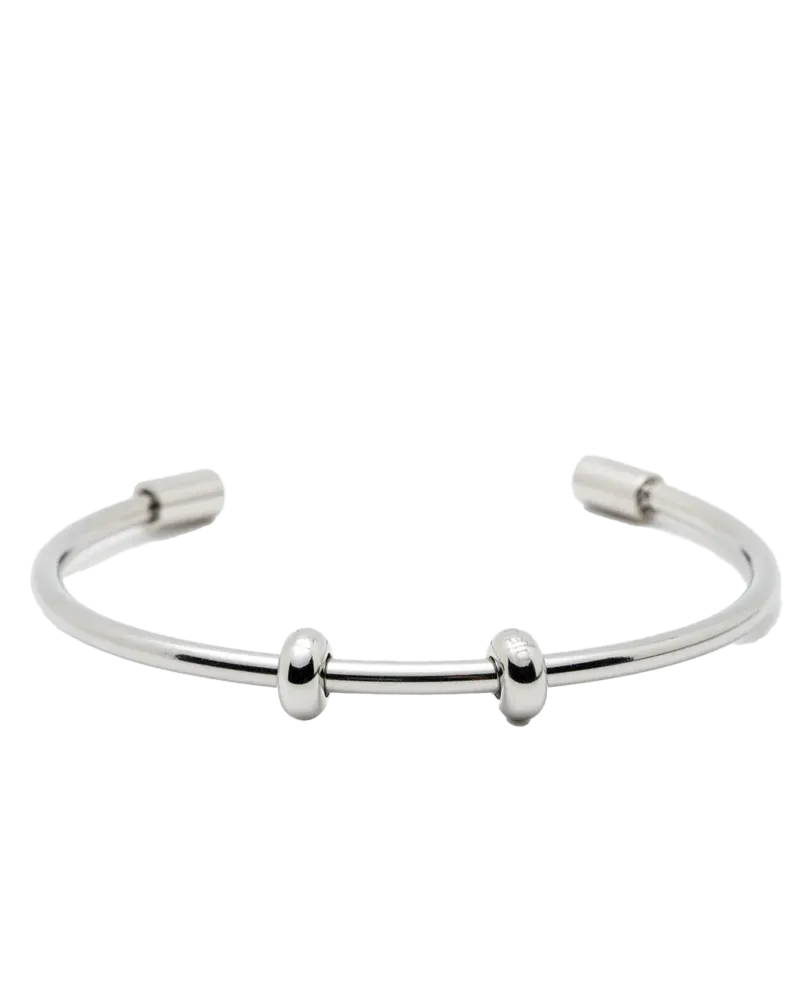 Bangle & Stop Bead in Silver