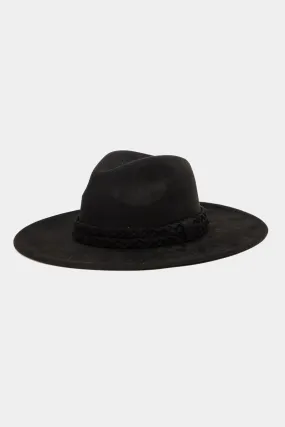 Braided Beauty Brim Detailing Fedora Hat (Assorted Colors)