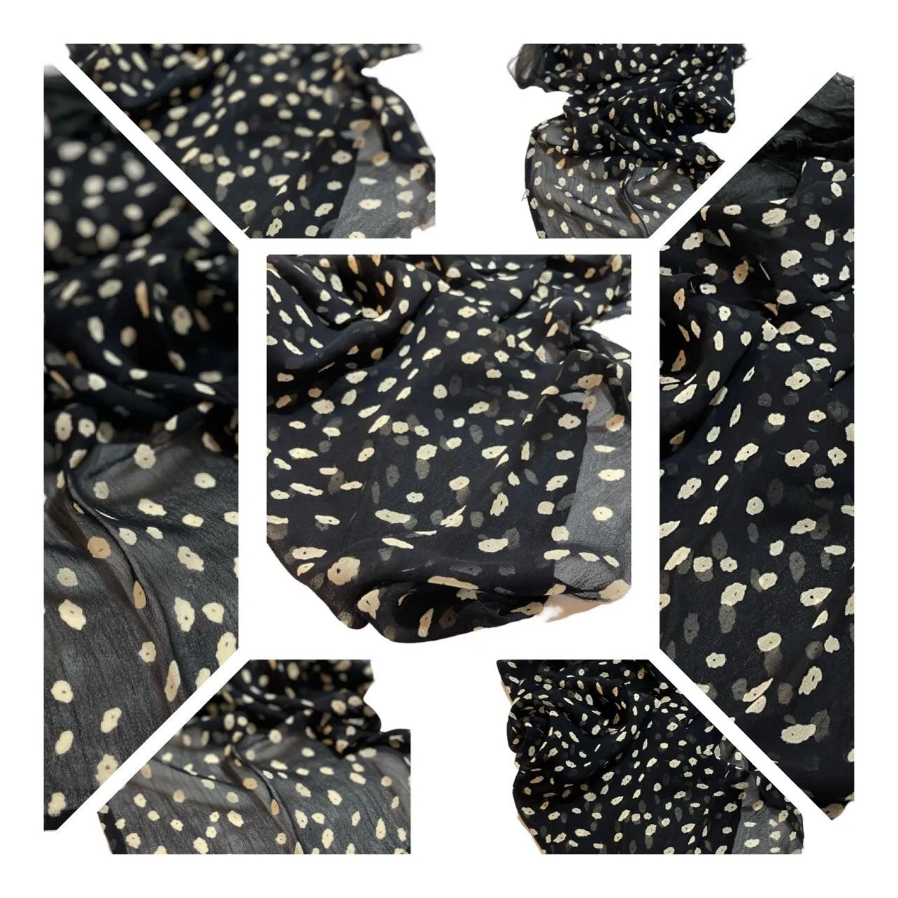Brown Cotton Scarf with Hearts  for Felting, Material for Felting, Felting Supplies for Wet Nuno Felting, Craft Supplies, Great for Collage