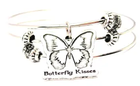 Butterfly Kisses Triple Style Expandable Bangle Bracelet