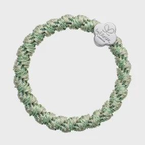 By Eloise Bangle Band | Silver Quatrefoil | Woven Pistachio