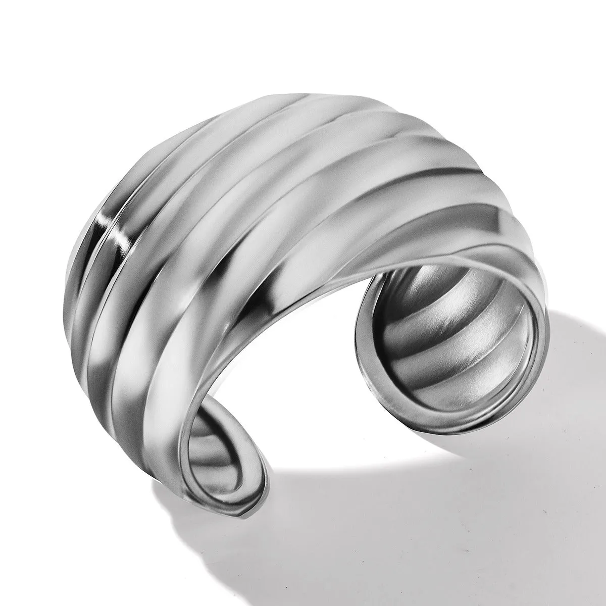 Cable Edge Bracelet in Recycled Sterling Silver