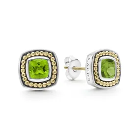 Caviar Color Peridot Stud Earrings