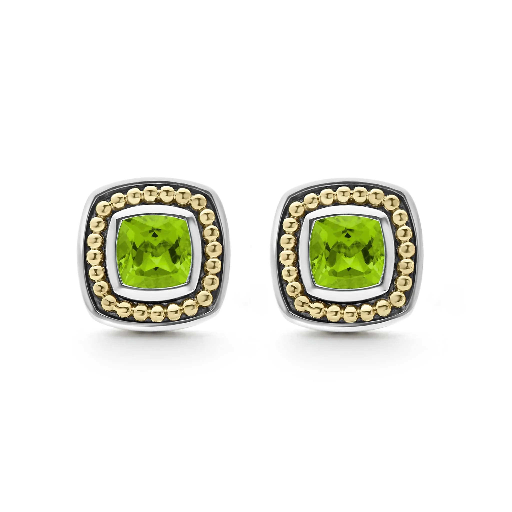 Caviar Color Peridot Stud Earrings