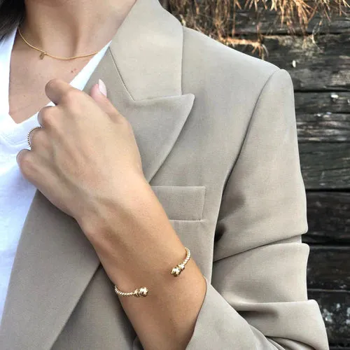 Classic Gold 3mm Bead Cuff Gold