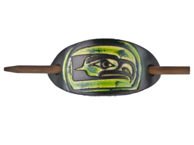 Classic Seahawks Leather Hair Barrette