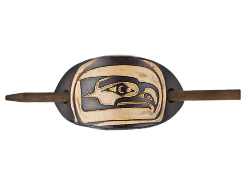 Classic Seahawks Leather Hair Barrette