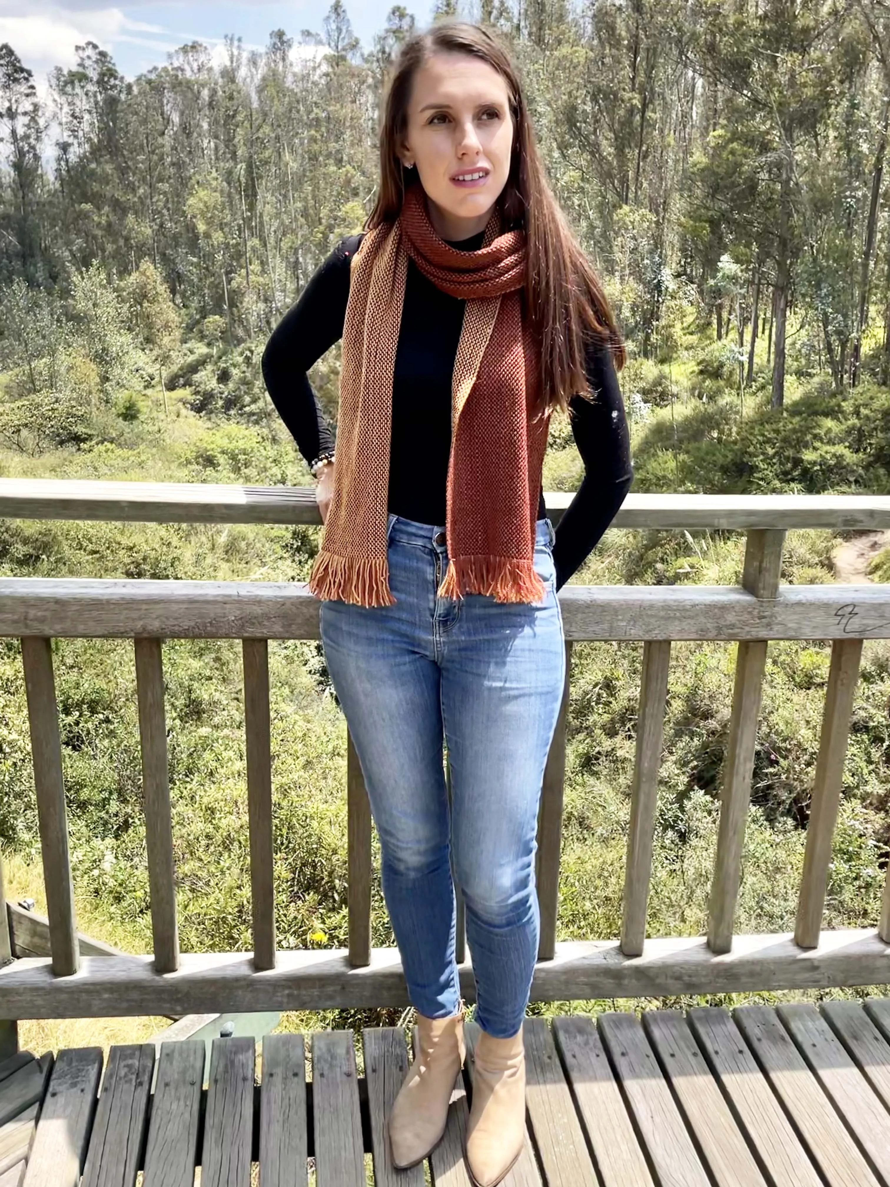 Colorful Reversible Warm Artisan Wool Scarf