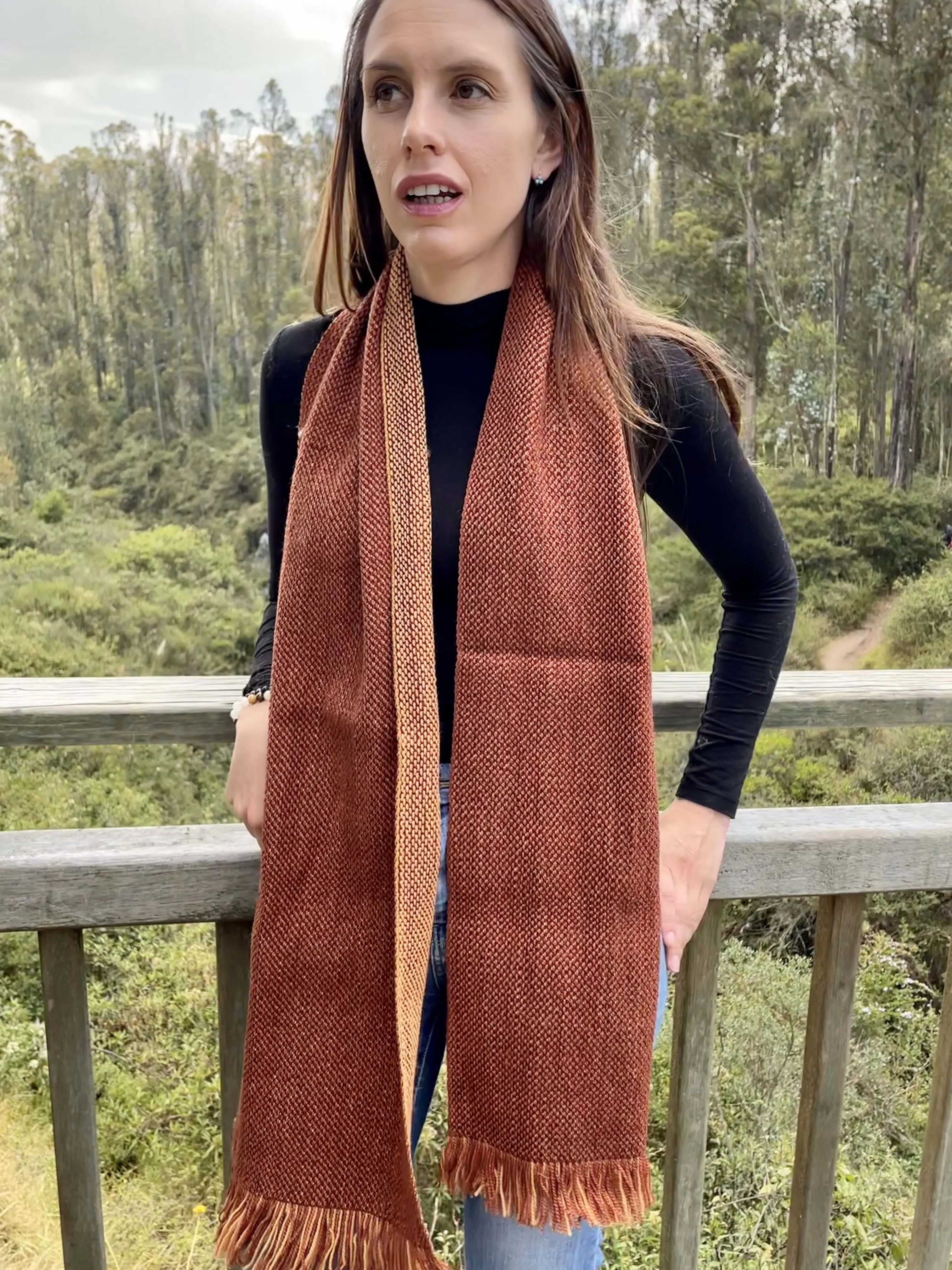 Colorful Reversible Warm Artisan Wool Scarf