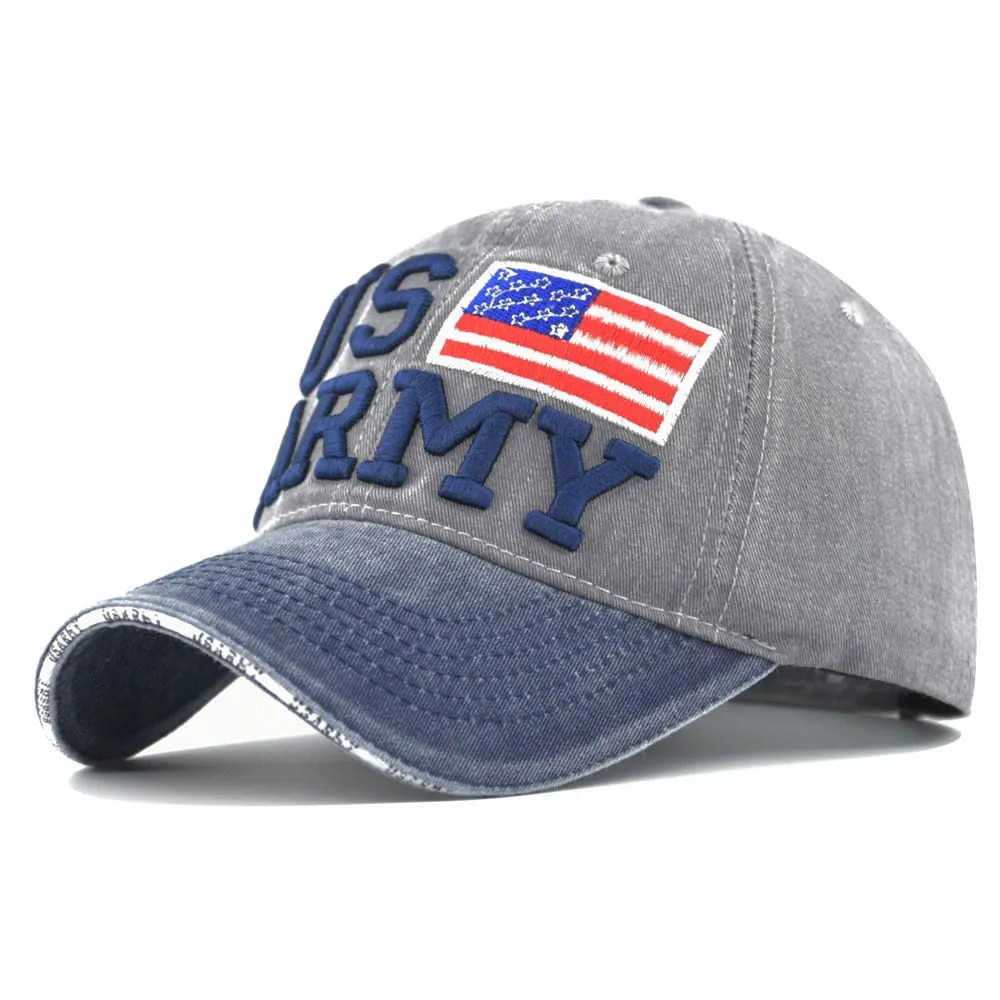 Cotton Letter US ARMY Baseball Caps Embroidery Pattern Hip Hip Snapback Hats Bone Casquette Trucker Cap Men Women