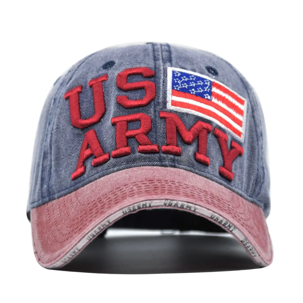 Cotton Letter US ARMY Baseball Caps Embroidery Pattern Hip Hip Snapback Hats Bone Casquette Trucker Cap Men Women