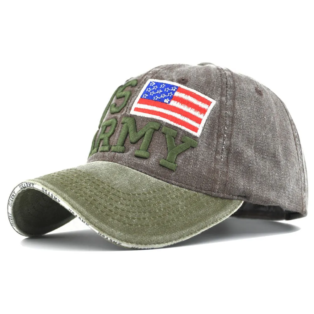 Cotton Letter US ARMY Baseball Caps Embroidery Pattern Hip Hip Snapback Hats Bone Casquette Trucker Cap Men Women