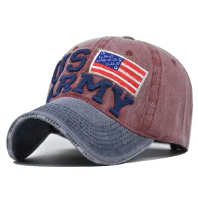 Cotton Letter US ARMY Baseball Caps Embroidery Pattern Hip Hip Snapback Hats Bone Casquette Trucker Cap Men Women