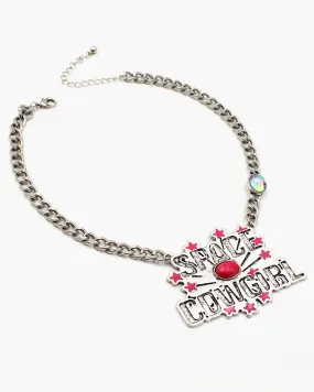 COW GIRL Metal Tag Pendant Necklace