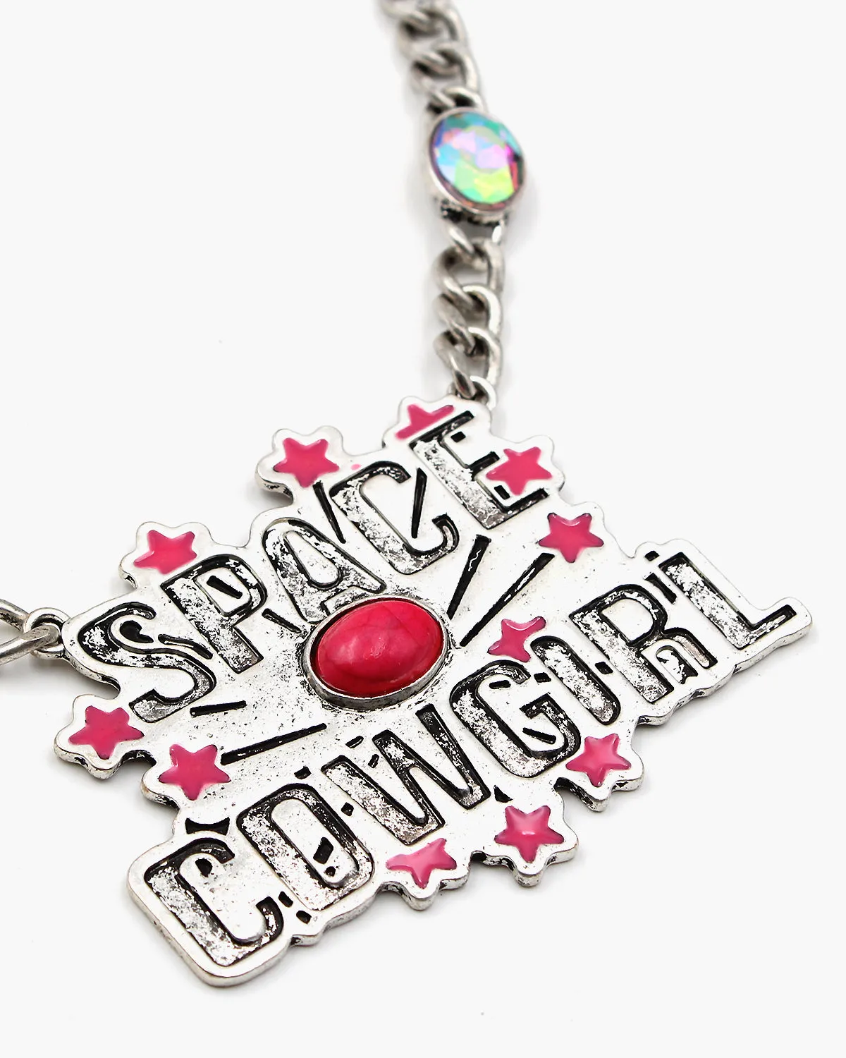 COW GIRL Metal Tag Pendant Necklace