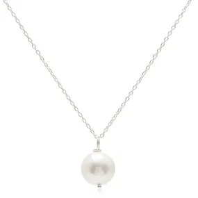 Credo almost round cultured freshwater pearl pendant on silver chain