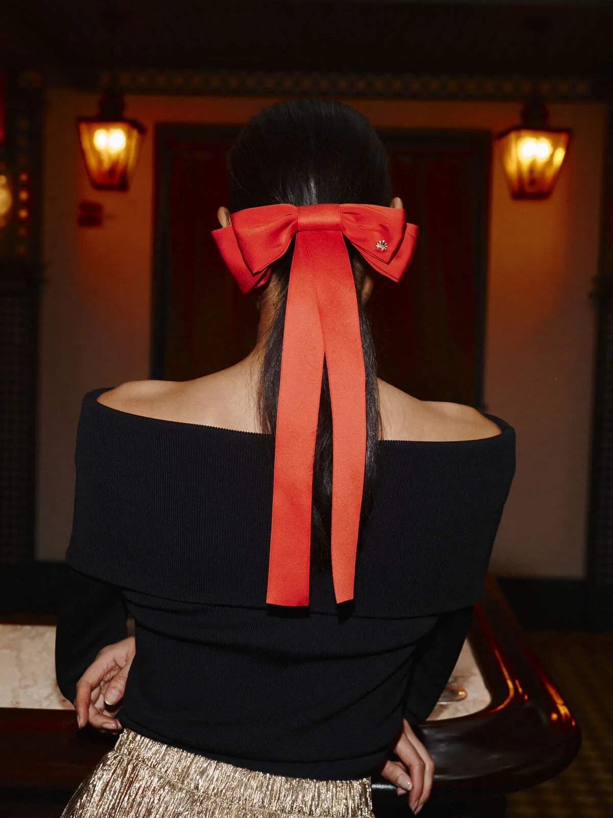 Crimson Jane Bow Barrette