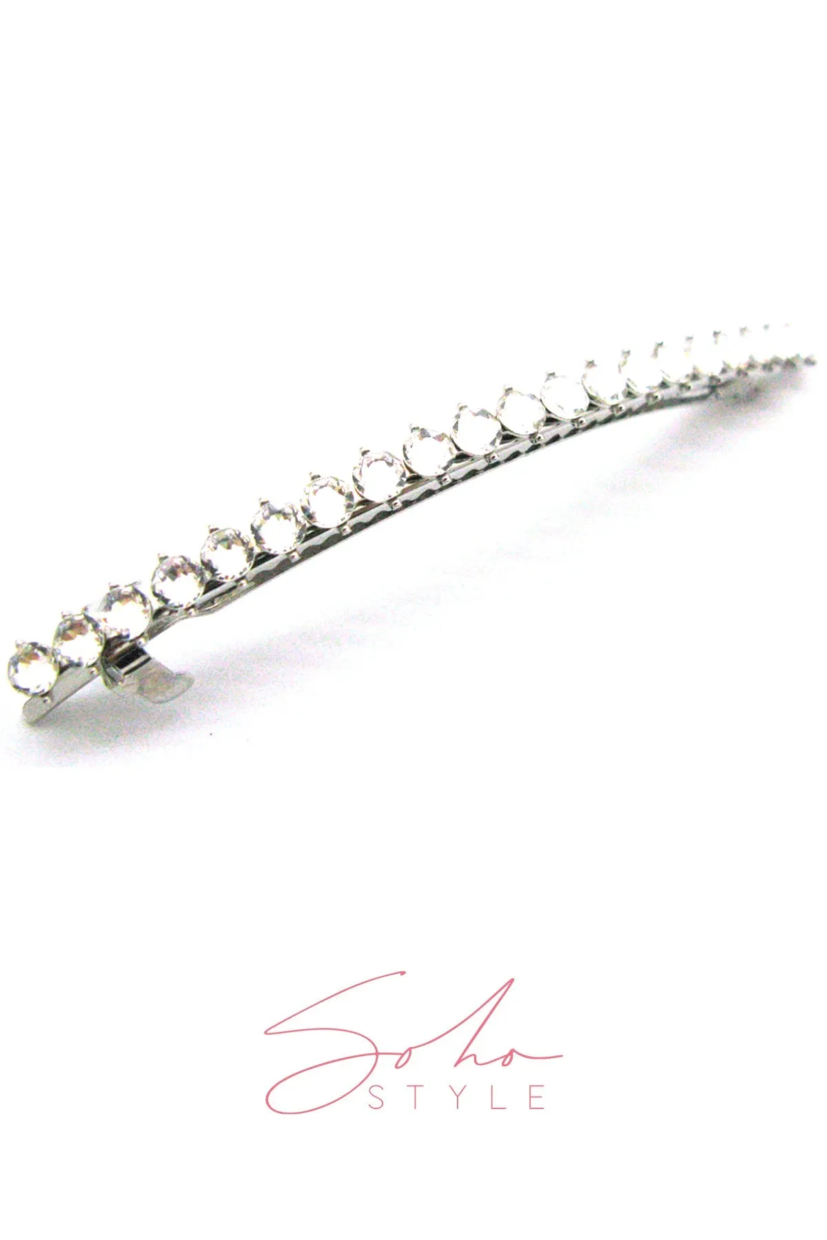 Crystal Long Slender Hair Barrette Clip