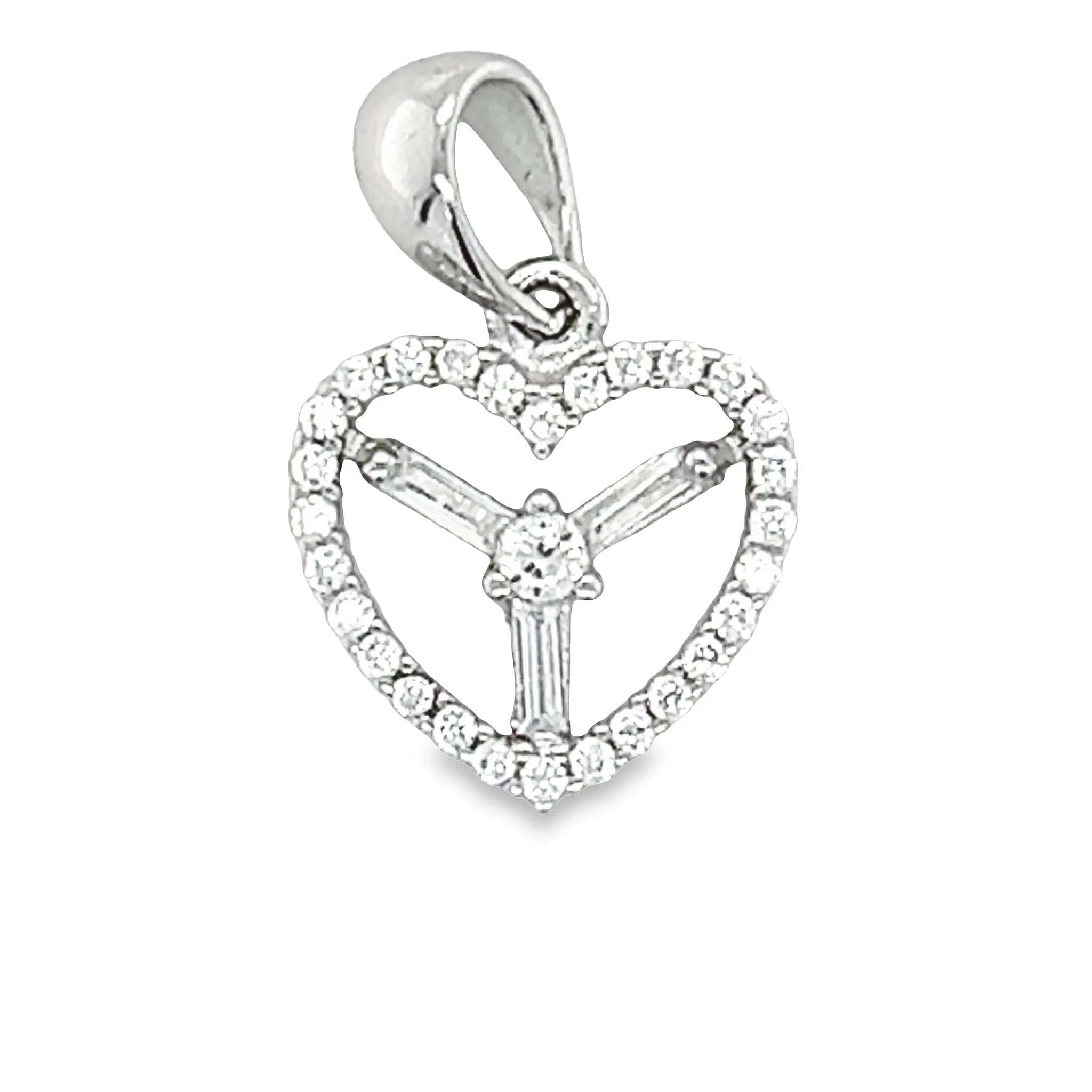 D1636 Heart with CZ Pendant