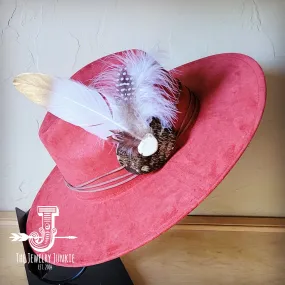 Dark Metallic Feather & Turquoise Slab Hat Band   Choice of Hat 986d