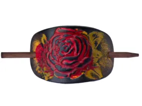 Desert Rose Leather Hair Barrette