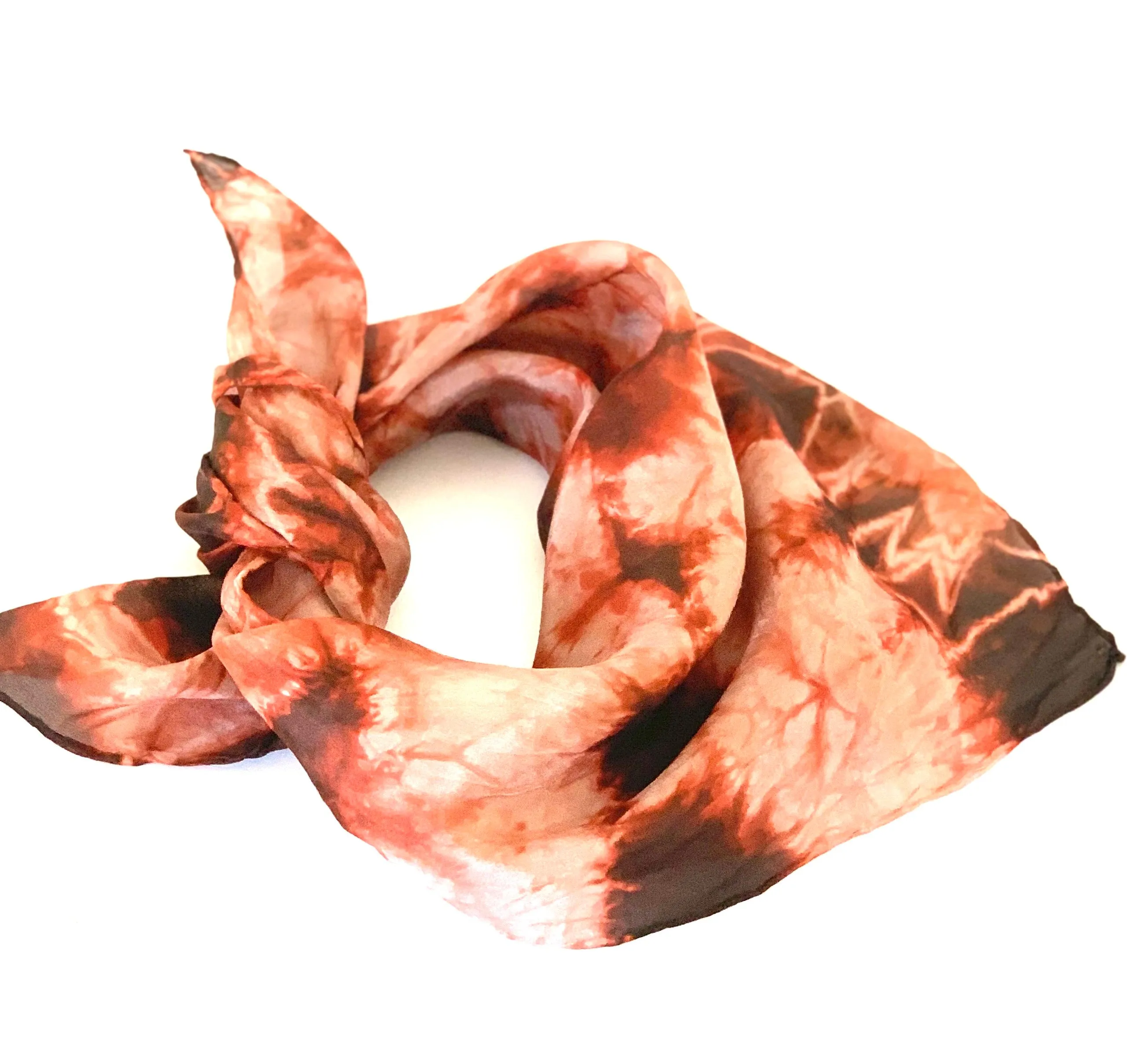 Designer Silk Scarf Rust/Burgundy