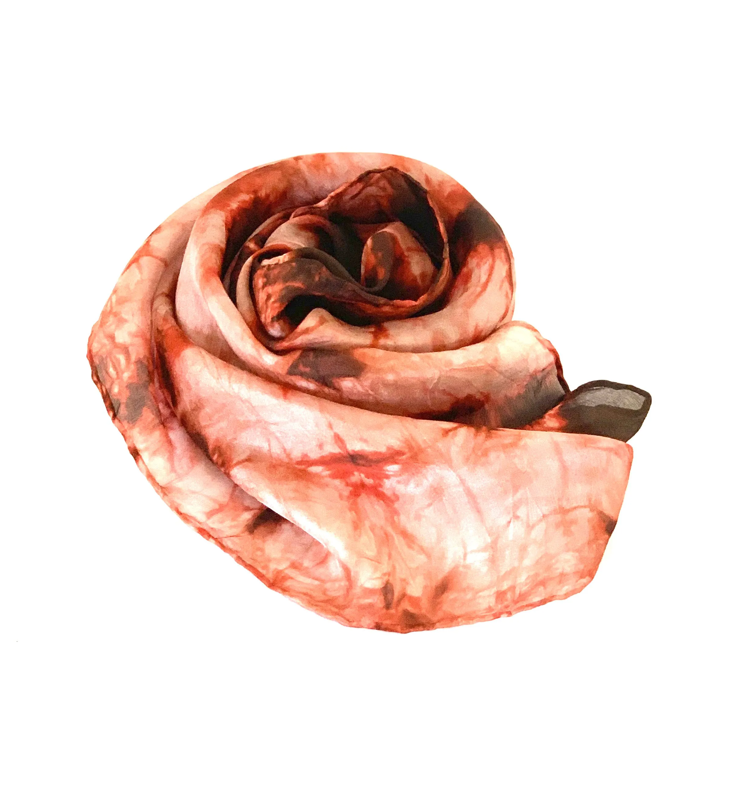Designer Silk Scarf Rust/Burgundy