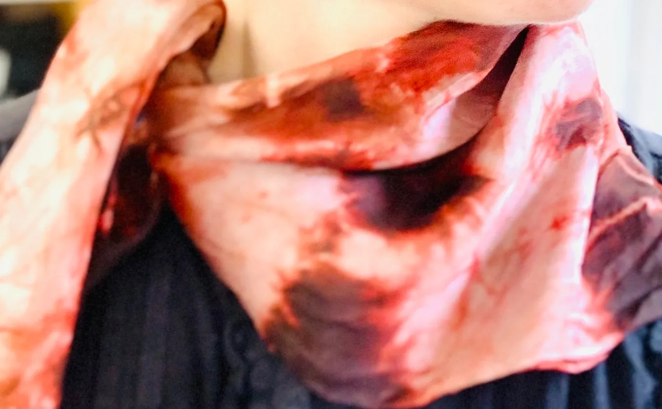 Designer Silk Scarf Rust/Burgundy