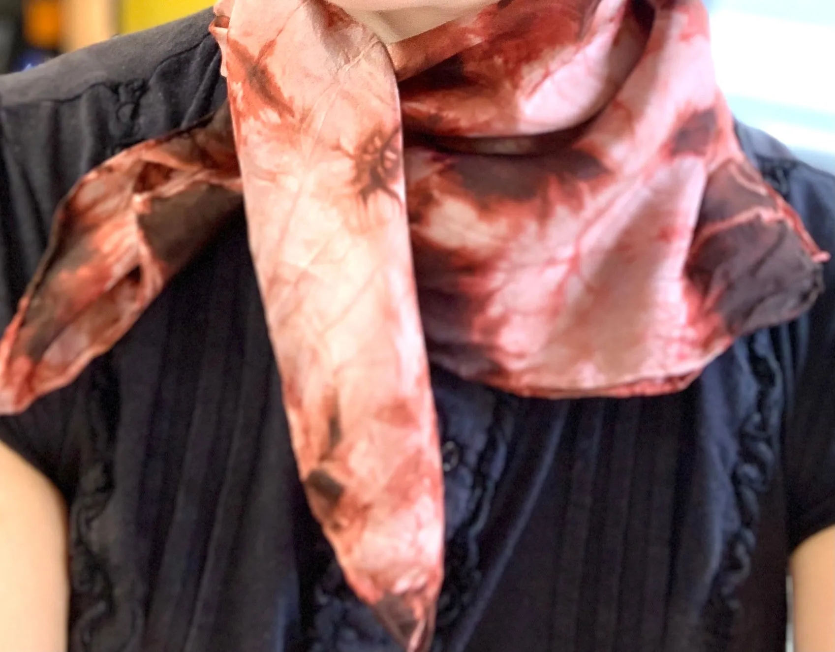 Designer Silk Scarf Rust/Burgundy